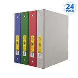 BAZIC 3 Ring Binder 1.5" Economy Binders, Round Ring Hold 280 Sheets, 24-Count