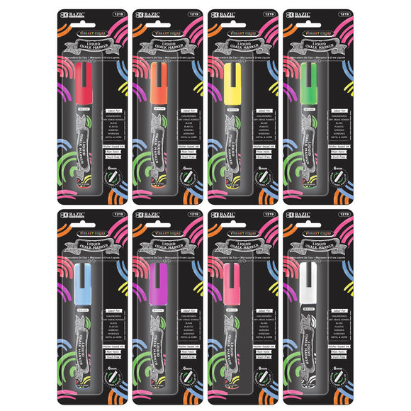 BAZIC Color Liquid Chalk Marker, pack of 24