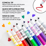 BAZIC 10 Colors Broad Line Mini Washable Markers, pack of 24