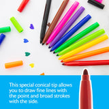 BAZIC 10 Classic Colors Broad Line Jumbo Washable Markers, pack of 24