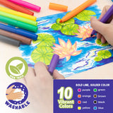 BAZIC 10 Classic Colors Broad Line Jumbo Washable Markers, pack of 24