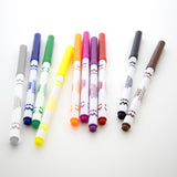 BAZIC Washable Markers Fine Line 10 Color Coloring Marker (10/Pack), 24-Packs