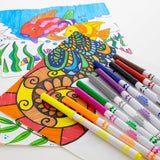 BAZIC Washable Markers Fine Line 10 Color Coloring Marker (10/Pack), 24-Packs