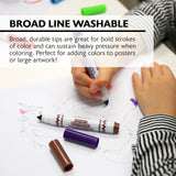 BAZIC 8 Colors Broad Line Jumbo Washable Markers, pack of 24