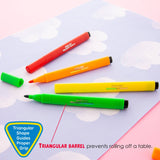 BAZIC 8 Colors Jumbo Triangle Washable Markers, pack of 24