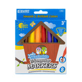 BAZIC 8 Colors Jumbo Triangle Washable Markers, pack of 24