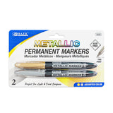 BAZIC Silver & Gold Metallic Markers (2/Pack), pack of 24