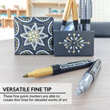 BAZIC Silver & Gold Metallic Markers (2/Pack), pack of 24