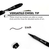 BAZIC Black Chisel Tip Jumbo Permanent Markers w/ Grip (3/Pack), pack of 24