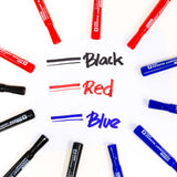 BAZIC Assorted Colors Chisel Tip Desk Style Permanent Markers (3/Pack), pack of 24