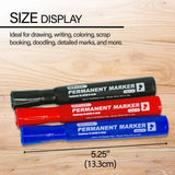 BAZIC Assorted Colors Chisel Tip Desk Style Permanent Markers (3/Pack), pack of 24