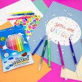 BAZIC 10 Colors Fine Line Washable Markers, pack of 24