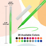 BAZIC 20 Colors Fine Line Washable Markers, pack of 24