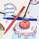 BAZIC 20 Colors Fine Line Washable Markers, pack of 24