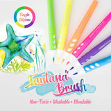 BAZIC 6 Fluorescent Colors Brush Markers, pack of 24