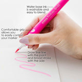 BAZIC 6 Fluorescent Colors Brush Markers, pack of 24