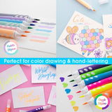 BAZIC 6 Fluorescent Colors Brush Markers, pack of 24