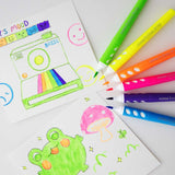 BAZIC 6 Fluorescent Colors Brush Markers, pack of 24