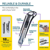 BAZIC Heavy Duty Self Loading Cutter w/ Grip + 2 Replacement Blades, pack of 12