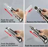 BAZIC Heavy Duty Self Loading Cutter w/ Grip + 2 Replacement Blades, pack of 12