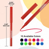 BAZIC 12 Classic Colors Fine Line Washable Markers, pack of 24