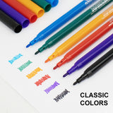 BAZIC 12 Classic Colors Fine Line Washable Markers, pack of 24