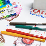 BAZIC 12 Classic Colors Fine Line Washable Markers, pack of 24