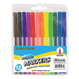 BAZIC 12 Classic Colors Fine Line Washable Markers, pack of 24