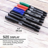 BAZIC Assorted Colors Fine Tip Permanent Markers w/ Pocket Clip (8/Pack), pack of 24