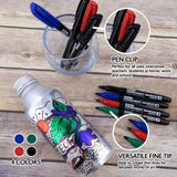 BAZIC Assorted Colors Fine Tip Permanent Markers w/ Pocket Clip (8/Pack), pack of 24