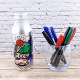BAZIC Assorted Colors Fine Tip Permanent Markers w/ Pocket Clip (8/Pack), pack of 24