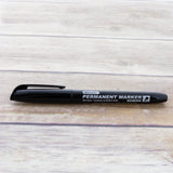 BAZIC Black Fine Tip Permanent Markers w/ Pocket Clip (8/Pack), pack of 24