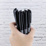 BAZIC Black Fine Tip Permanent Markers w/ Pocket Clip (8/Pack), pack of 24