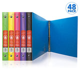 BAZIC 3 Ring Binder 1" Poly Binders Swirl Color Soft Cover, Hold 175 Sheets, 48-Count
