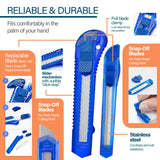 BAZIC Utility Knife Box Cutter 18mm, 9mm Blade, Retractable Snap-Off Razor Blades (2/Pack), 24-Pack