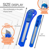BAZIC Utility Knife Box Cutter 18mm, 9mm Blade, Retractable Snap-Off Razor Blades (2/Pack), 24-Pack