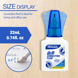 BAZIC 0.74 FL OZ (22 mL) 2 in 1 Correction w/ Foam Brush Applicator & Pen Tip, pack of 24