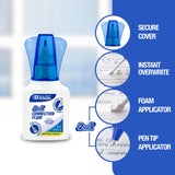 BAZIC 0.74 FL OZ (22 mL) 2 in 1 Correction w/ Foam Brush Applicator & Pen Tip, pack of 24