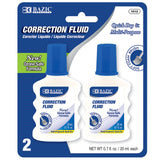 BAZIC 0.7 FL OZ (20 mL) Correction Fluid w/ Foam Brush (2/Pk), pack of 24