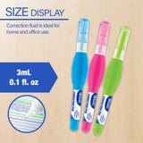 BAZIC Correction Pen White Out 3 ml, Precise Metal Tip (3/Pack), 24-Packs
