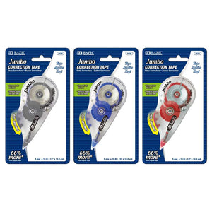 BAZIC 5 mm x 394" Jumbo Correction Tape w/ Grip, pack of 24