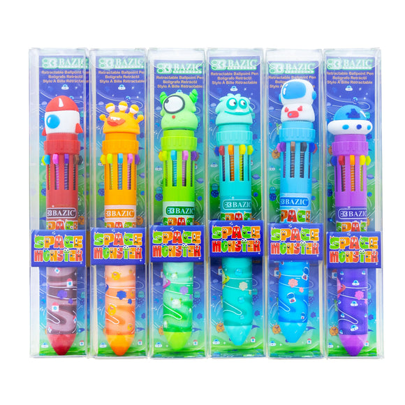 BAZIC Space Monster Series 10-Color Pen, pack of 24