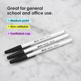 BAZIC Ballpoint Pen Nova Black Color Stick Pens, 1.0 mm, (12/Pack), 12-Pack