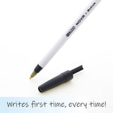 BAZIC Ballpoint Pen Nova Black Color Stick Pens, 1.0 mm, (12/Pack), 12-Pack