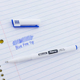 BAZIC Fiero Blue Fiber Tip Fineliner Pen (4/Pack), pack of 24