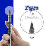 BAZIC Dayton Black Rollerball Pen with Metal Clip (3/Pack), pack of 24
