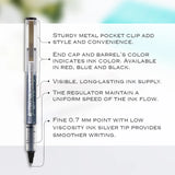 BAZIC Dayton Black Rollerball Pen with Metal Clip (3/Pack), pack of 24