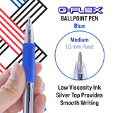 BAZIC G-Flex Blue Oil-Gel Ink Pen w/ Cushion Grip (4/Pack), pack of 24