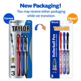 BAZIC Taylor Assorted Color Rollerball Pen (3/Pack), pack of 24