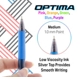 BAZIC 5 Color Optima Oil-Gel Ink Retractable Pen, pack of 12